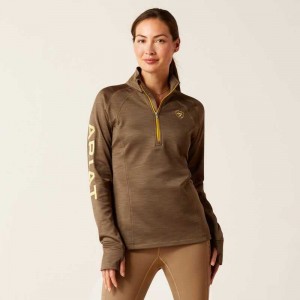 Ariat Tek Team 1/2 Zip Sweatshirt Canteen | 865JGYLWK