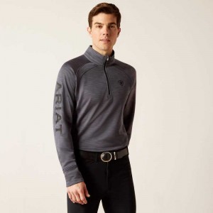 Ariat Tek Team 1/2 Zip Sweatshirt Ebony | 914WKJFNH