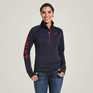 Ariat Tek Team 1/2 Zip Sweatshirt Navy | 512YSKFRN