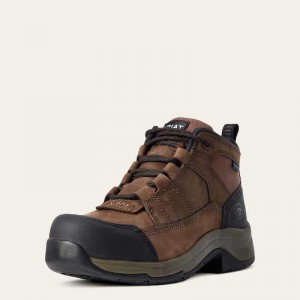 Ariat Telluride Work Waterproof Composite Toe Work Boot Brown | 321XEKJSY