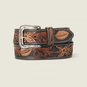 Ariat Tooled LT Leaves Belt Brown | 153DWXZUF