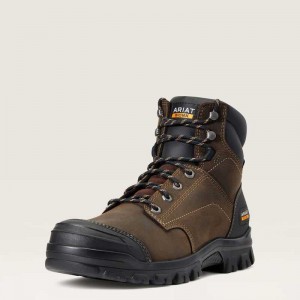 Ariat Treadfast 6' Waterproof Work Boot Dark Brown | 031PHCVGE