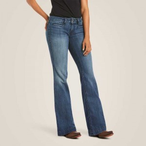 Ariat Trouser Mid Rise Stretch Outseam Ella Wide Leg Jean Bluebell | 380WKABGP