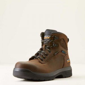 Ariat Turbo 6' Waterproof Carbon Toe Work Boot Brown | 105YARLGS