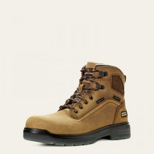 Ariat Turbo 6' Waterproof Carbon Toe Work Boot Aged Bark | 920IEYXKA