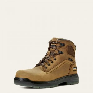 Ariat Turbo 6' Waterproof Work Boot Aged Bark | 715YTLKSM