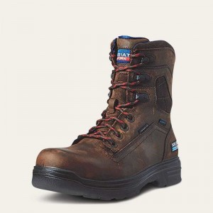 Ariat Turbo 8' USA Assembled Waterproof Carbon Toe Work Boot Brown | 420YMAKXL