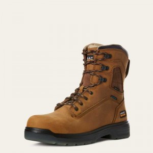 Ariat Turbo 8' Waterproof Carbon Toe Work Boot Aged Bark | 629EGLKBP