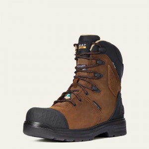 Ariat Turbo Outlaw 8' CSA Waterproof 400g Carbon Toe Work Boot Brown | 279IKGTUN