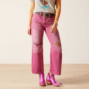 Ariat Ultra High Rise Tomboy Wide Pink | 467KEGOXU