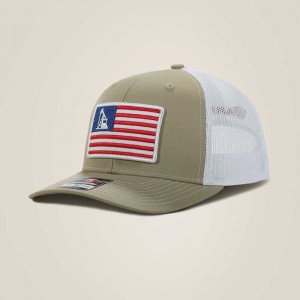 Ariat Usa flag patch logo cap Brown | 796IJLAPH