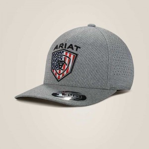 Ariat Usa flag shield logo cap Grey | 179LVFABP