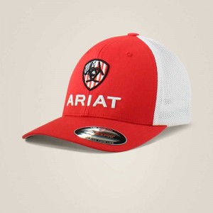 Ariat Usa flag shield logo cap Red | 365WACSDN