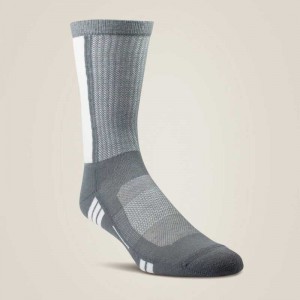 Ariat VentTEK Mid Calf Performance Sock 2 Pair Pack Grey | 657OSIVEW