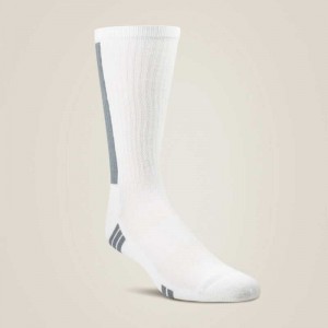 Ariat VentTEK Mid Calf Performance Sock 2 Pair Pack White | 846VIESCH