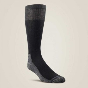 Ariat VentTEK Over the Calf Western Boot Sock 2 Pair Pack Black | 859RNBYQH