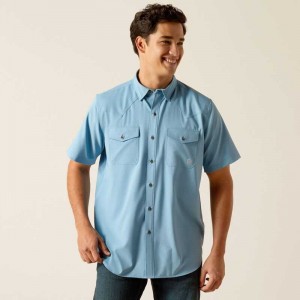 Ariat VentTEK Western Fitted Shirt Blue | 048PZBHFV