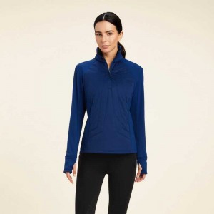 Ariat Venture 1/2 Zip Sweatshirt Blue | 216VQOJDN