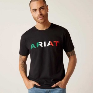 Ariat Viva Mexico T-Shirt Black | 379XTNRDC