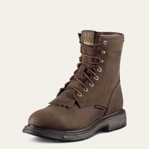 Ariat WorkHog 8' Waterproof Work Boot Brown | 617OSHWKB