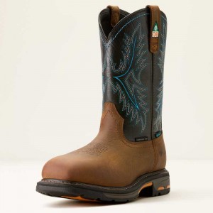 Ariat WorkHog CSA Waterproof Composite Toe Work Boot Tumbled Bark|twilight | 273BUKQSO