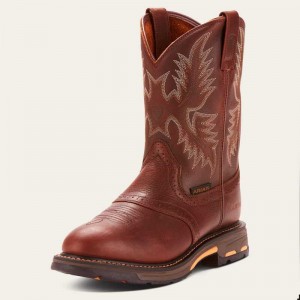 Ariat WorkHog Pull-on Work Boot Dark Copper | 219ZYCSJA