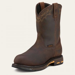 Ariat WorkHog Waterproof Composite Toe Work Boot Brown | 742ARYOBS