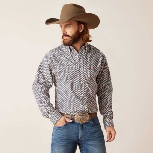 Ariat Wrinkle Free Grayden Classic Fit Shirt White | 510DMETKN