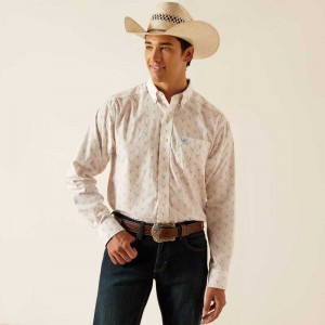 Ariat Wrinkle Free Ridge Classic Fit Shirt White | 905UPIJTW