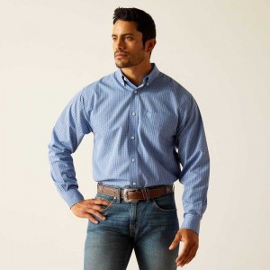 Ariat Wrinkle Free Rowan Classic Fit Shirt Regatta | 678FXRWHQ