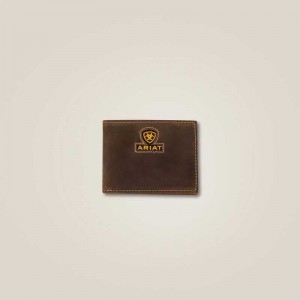 Ariat Yellow logo bifold wallet Brown | 654XTHMCP