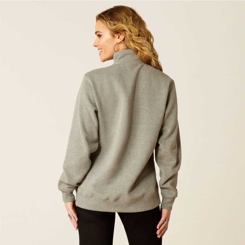 Ariat 1/2 Zip Sweatshirt Grey | 892JYZDCI