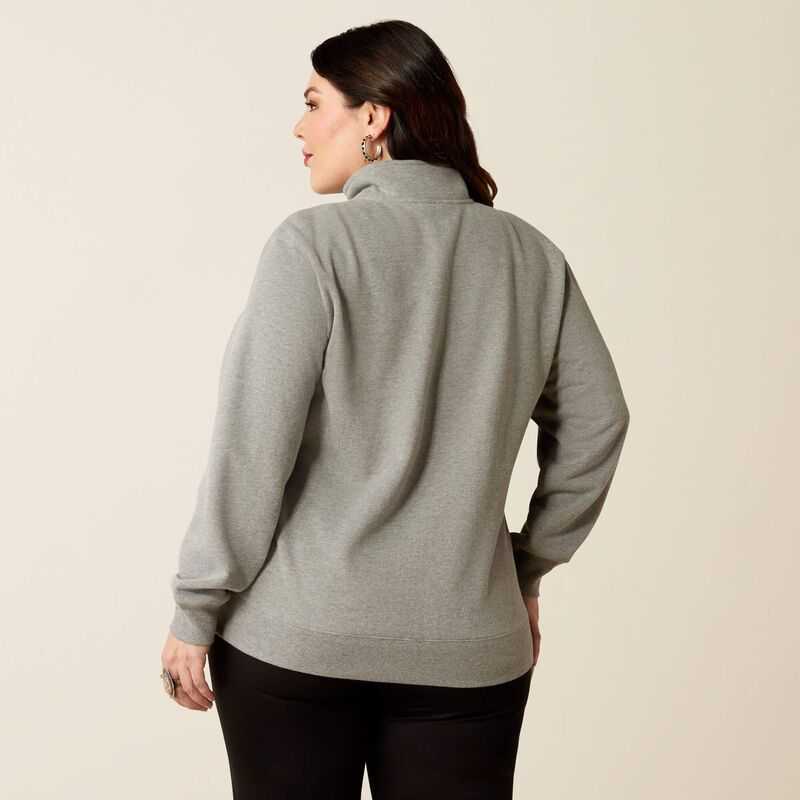 Ariat 1/2 Zip Sweatshirt Grey | 892JYZDCI