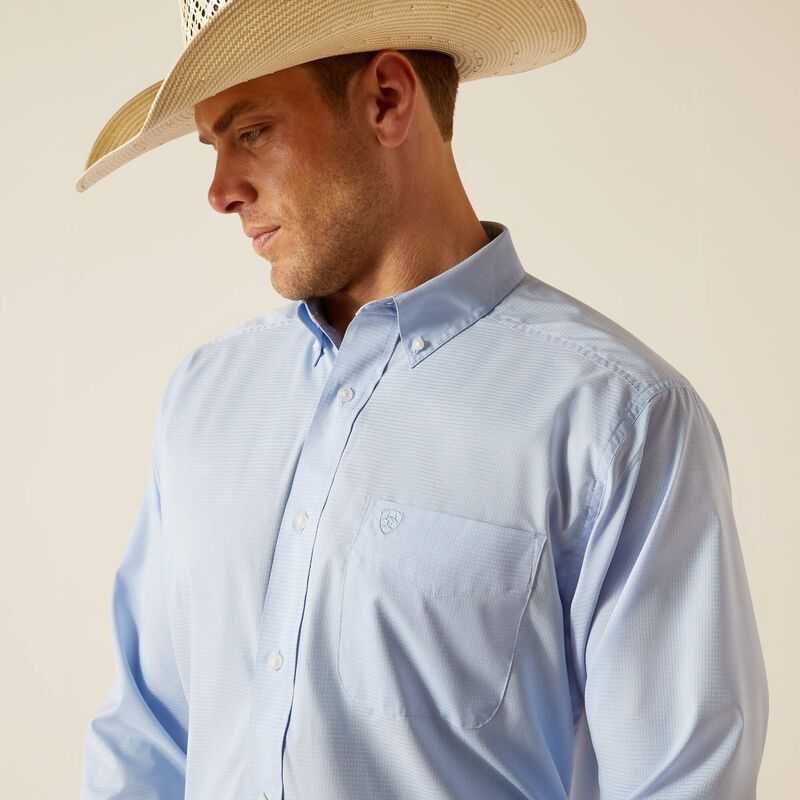 Ariat 360 AirFlow Classic Fit Shirt Light Blue | 594MYHXFK