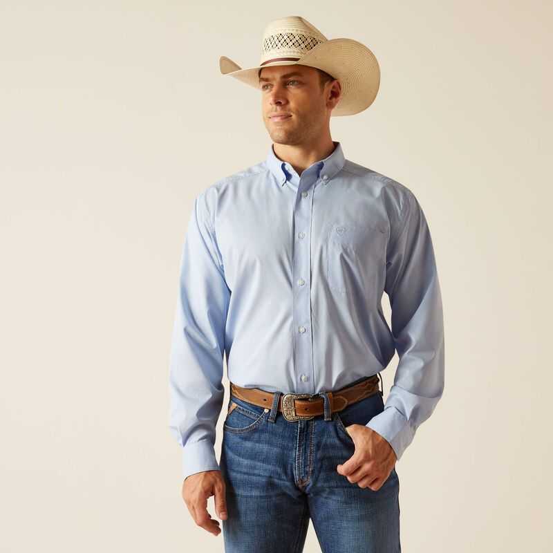 Ariat 360 AirFlow Classic Fit Shirt Light Blue | 594MYHXFK