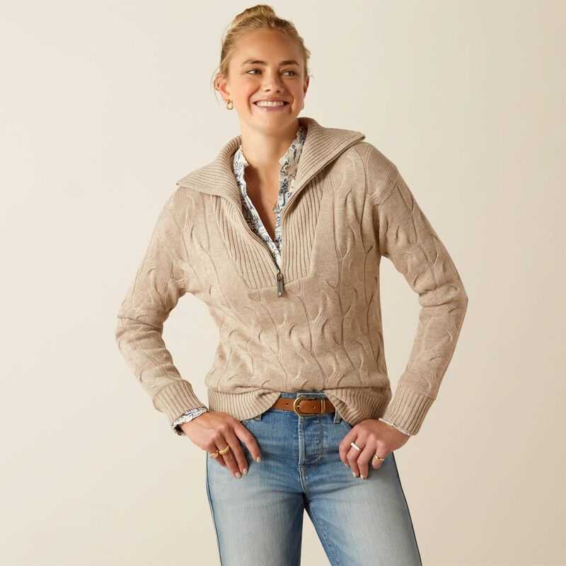 Ariat Alamere Sweater Beige | 934JPXBMQ