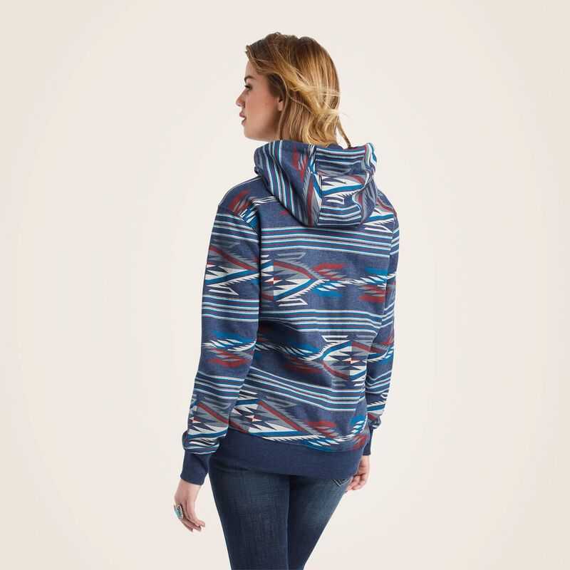 Ariat All Over print Chimayo Hoodie Navy | 308EMFJID