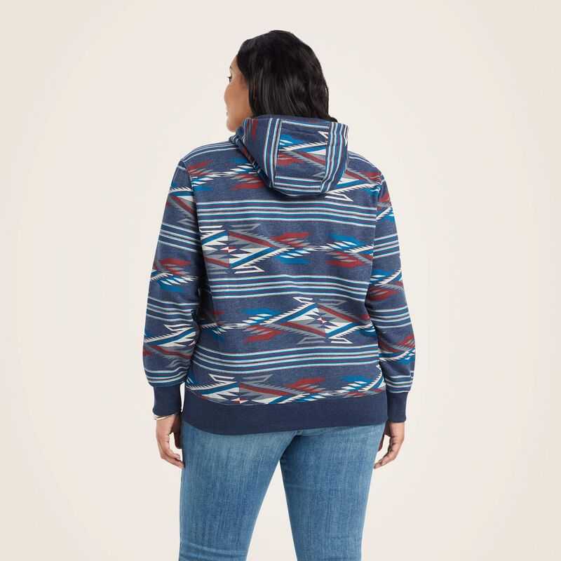 Ariat All Over print Chimayo Hoodie Navy | 308EMFJID