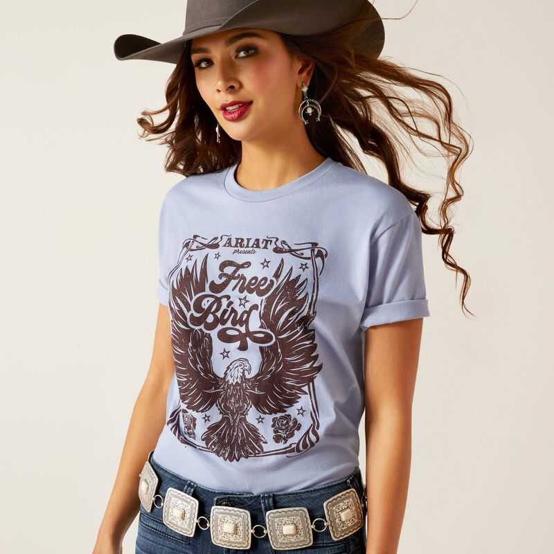 Ariat American Free T-Shirt Purple | 975VJTCWQ