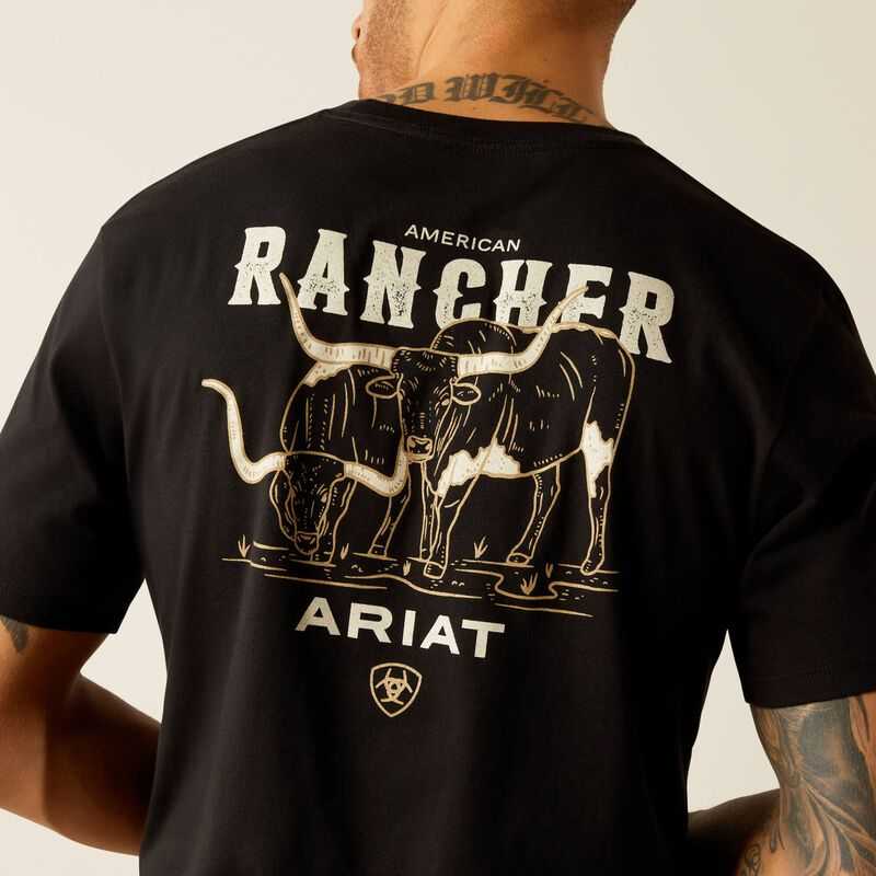 Ariat American Rancher T-Shirt Black | 576XWKTCG