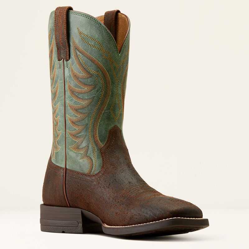 Ariat Amos Cowboy Boot Brown / Green | 409YERZVD