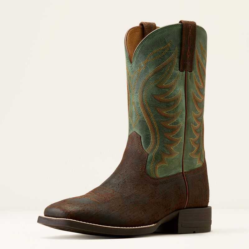 Ariat Amos Cowboy Boot Brown / Green | 409YERZVD