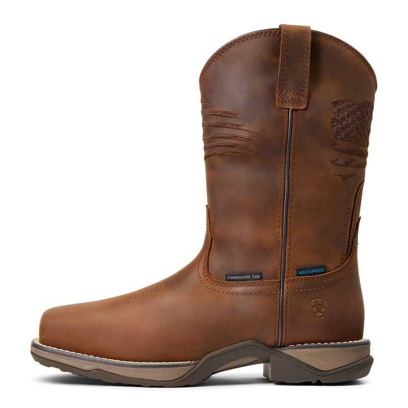 Ariat Anthem Patriot Waterproof Composite Toe Work Boot Brown | 963RTHOKB