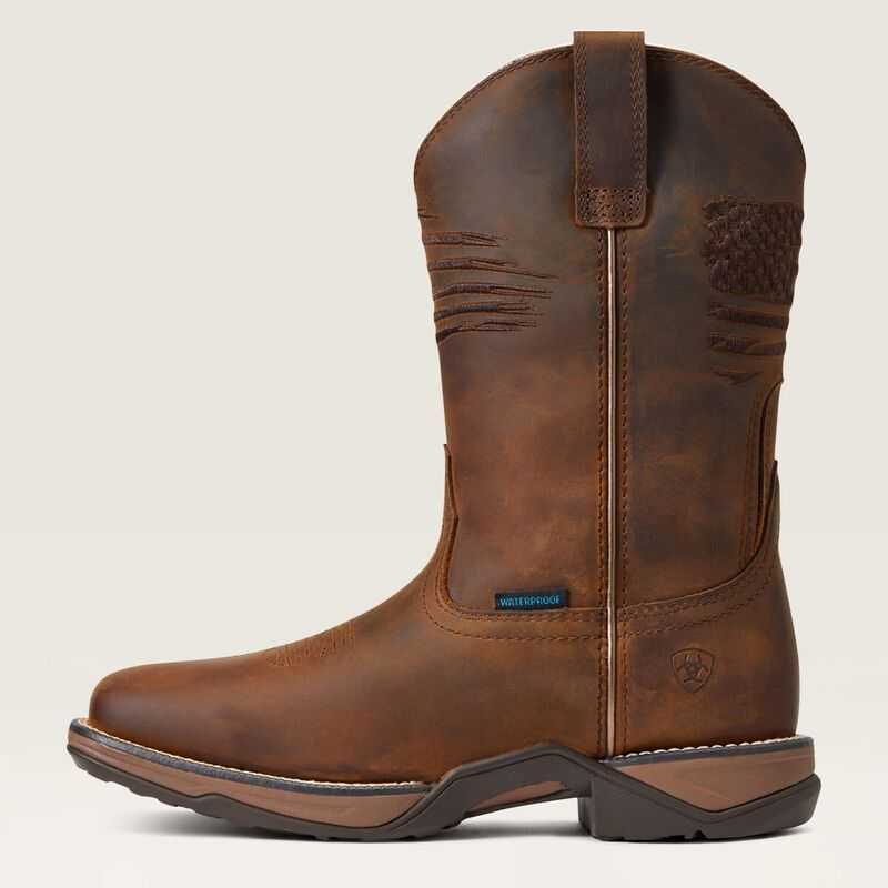 Ariat Anthem Patriot Waterproof Western Boot Brown | 051BRCGLO