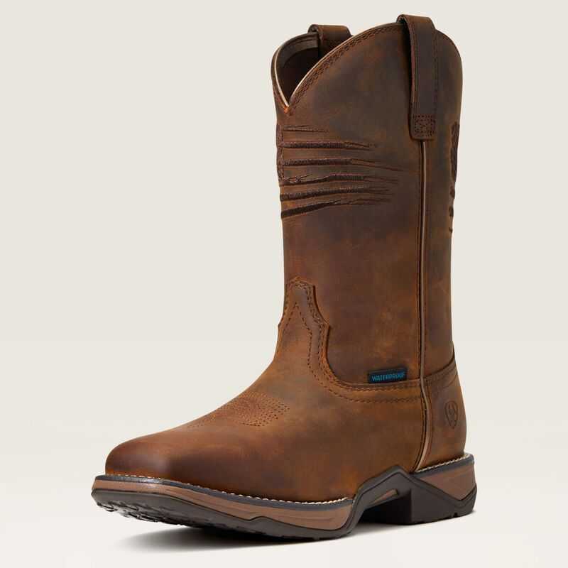 Ariat Anthem Patriot Waterproof Western Boot Brown | 051BRCGLO