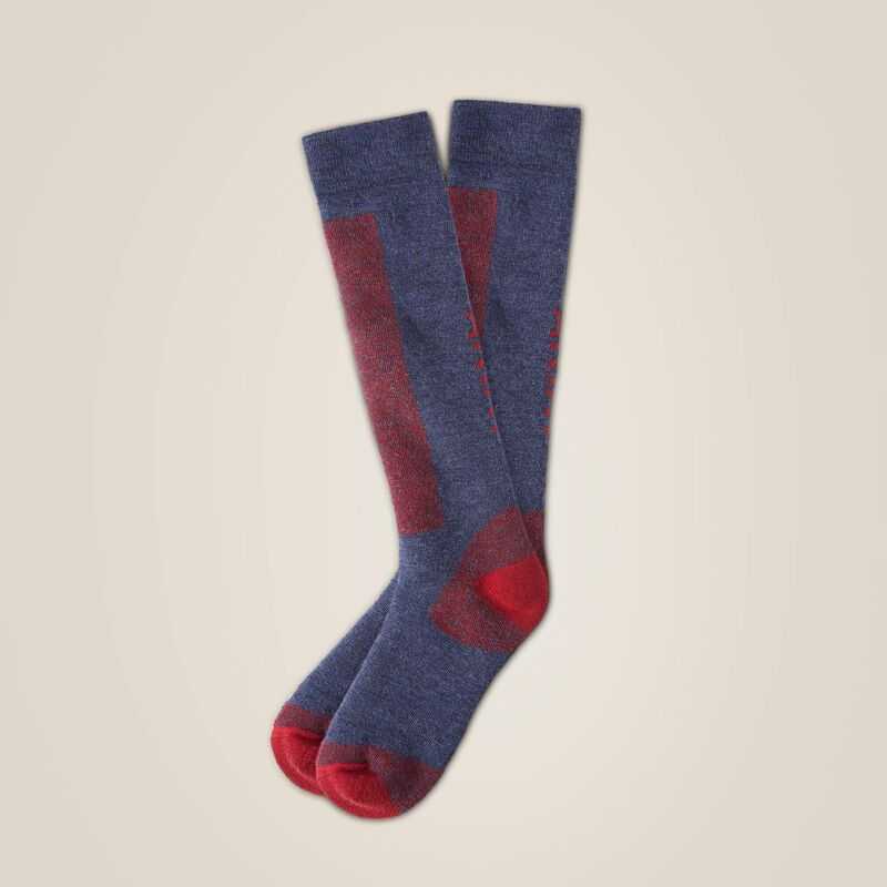 Ariat AriatTEK Merino Socks Navy / Red | 371PBQEKJ