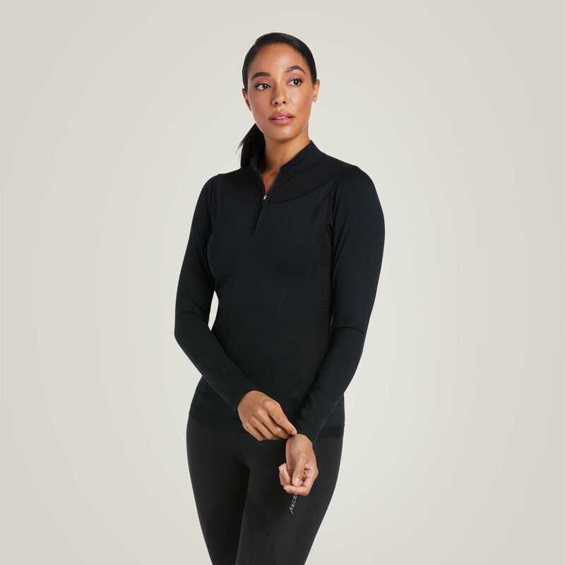 Ariat Ascent 1/4 Zip Baselayer Black | 570GAJROP