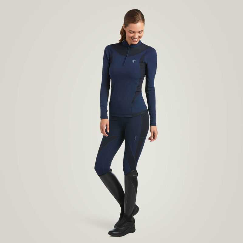 Ariat Ascent 1/4 Zip Baselayer Navy | 317GBXCKQ