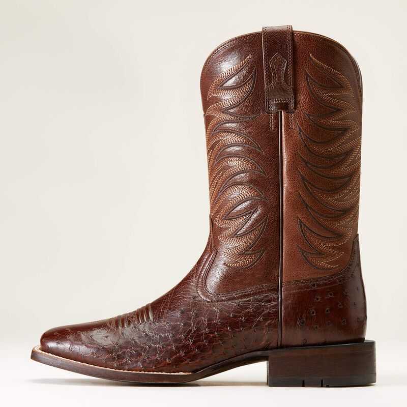 Ariat Badlands Cowboy Boot Dark Tabac Smooth Quill Ostric | 517RMSGFO