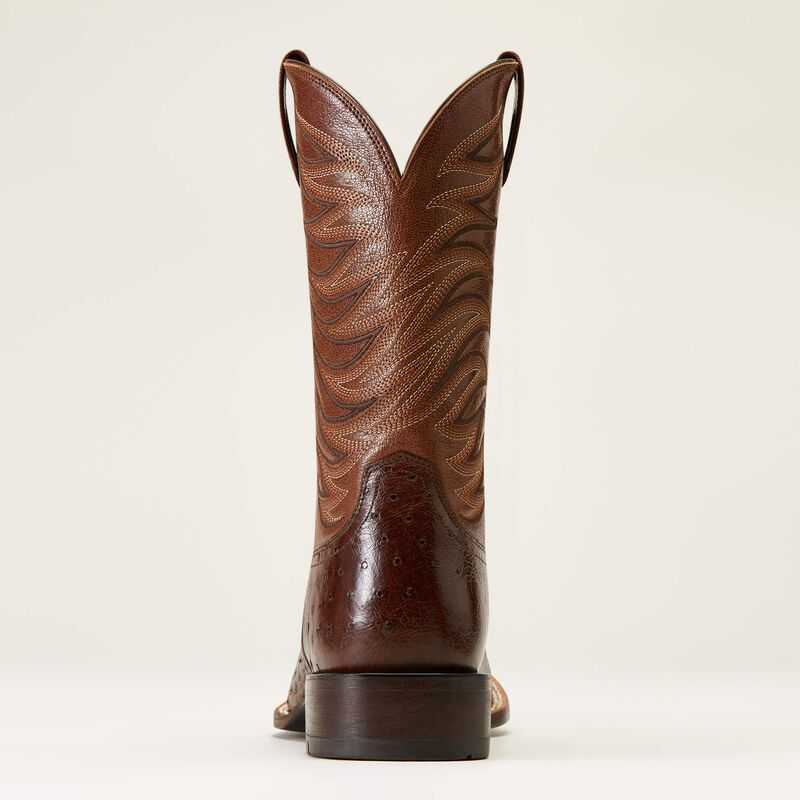 Ariat Badlands Cowboy Boot Dark Tabac Smooth Quill Ostric | 517RMSGFO